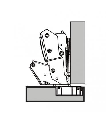 ecoWare CH-0-165-4H-3D  Air Pressure Conceal Hinge with Clip-On Design - 4 Hole 3D