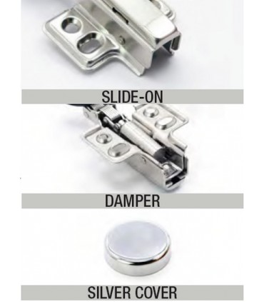 ecoWare SW-G02 35mm BSN Air Pressure Glass Hinge - 4 Hole