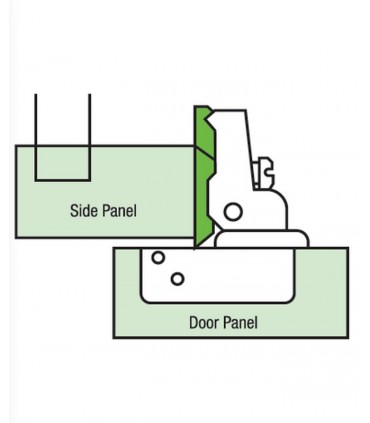 ecoWare P0110 Full Overlay Short Leg Air Pressure Hinge - 2 Hole
