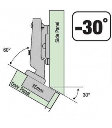 ecoWare -30° Air Pressure Special Conceal Hinge - 4 Hole