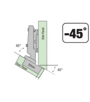 ecoWare -45° Air Pressure Special Conceal Hinge - 4 Hole