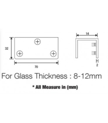 ecoWare HF-SS-PLLH 8-12mm Big Stainless Steel Push Plate - Chrome