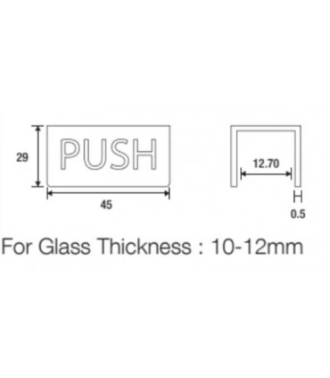 ecoWare HF-PLLH-12 10-12mm Big Steel Push Plate - Chrome