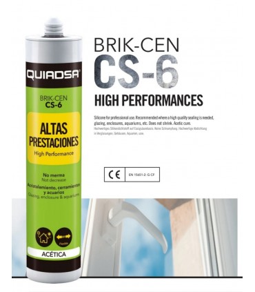 Quiadsa BRIK-CEN CS-6 High Performance Acetic Silicone Sealant - 280mL