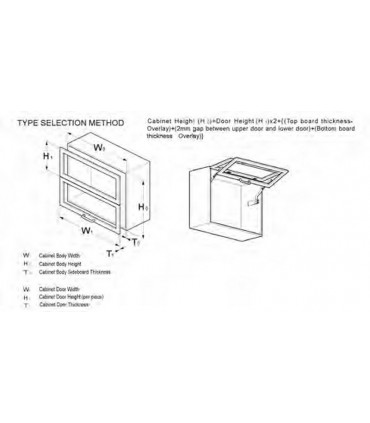ecoWare S-CS02 Folding Lift-Up Door with Hydralic Support - Nickel/Light Grey