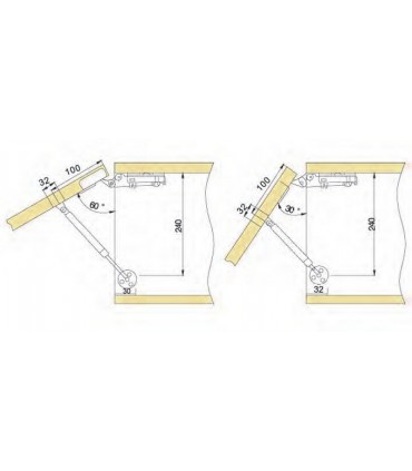 ecoWare S-GS-10-FS Free Style Gas Spring for Aluminium and Wooden Door - Silver