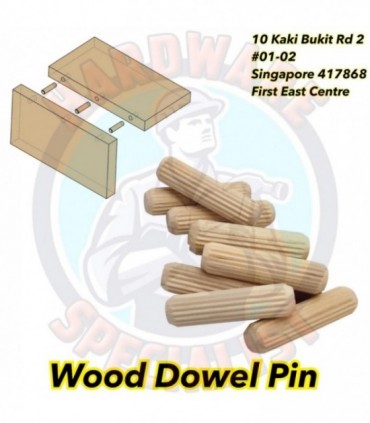 Dowel Bucket Fluted Wood Dowel Pins For Wood Joint - 50 Pieces