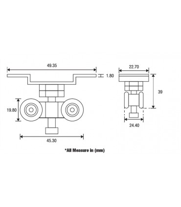 ecoWare DR-R-TT331 Sliding Door Roller
