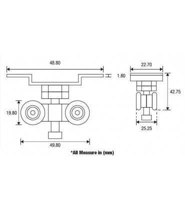 ecoWare DR-R-TT332 Sliding Door Roller