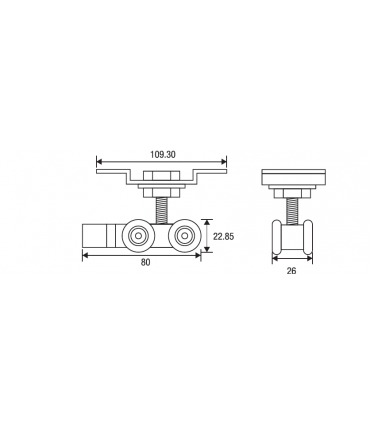 ecoWare DR-R-801 Sliding Door Roller Set with Stopper
