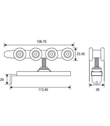 ecoWare DR-R-301 Sliding Door Roller Set