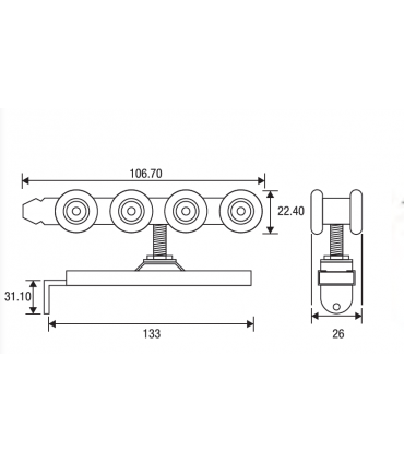 ecoWare DR-R-401 Sliding Door Roller Set