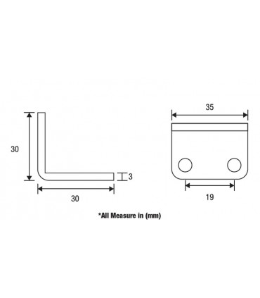 ecoWare ASFDS-3.5.1 Wall Bracket for Sliding Door Track