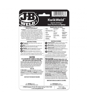 J-B Weld Twin Tube Kwikweld Quick Setting Steel Reinforced Epoxy - 56 g