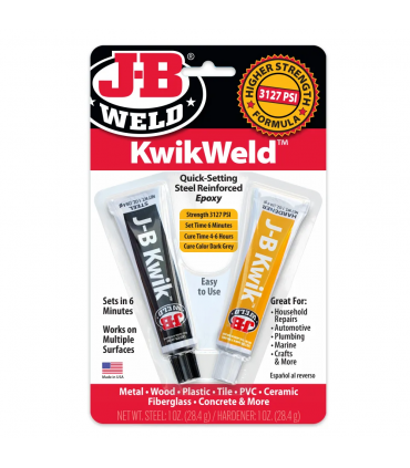 J-B Weld Twin Tube Kwikweld Quick Setting Steel Reinforced Epoxy - 56 g