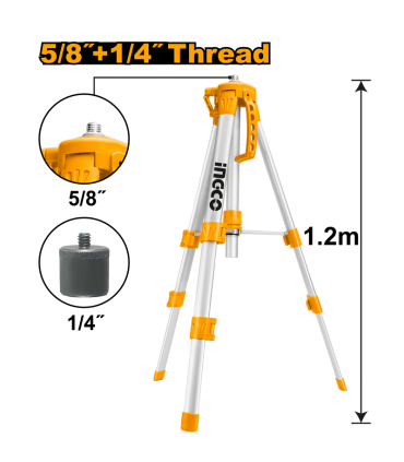 Ingco HLLT01152 1.2m Aluminum Tripod for Laser Levels