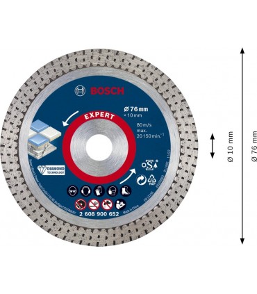 Bosch Expert Hard Ceramic 76mm Diamond Blade for Mini Angle Grinder