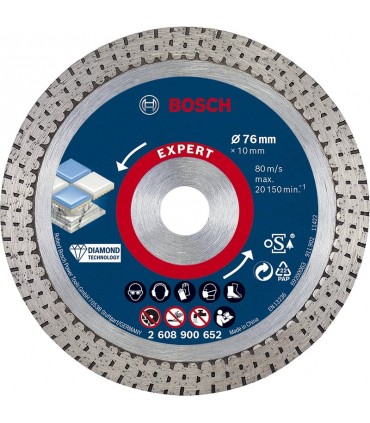 Bosch Expert Hard Ceramic 76mm Diamond Blade for Mini Angle Grinder