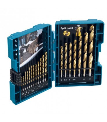 Makita D-67527 Straight Shank Metal Drill Bit Set - 19 Pieces