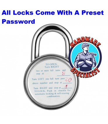 Hardware Specialist 50mm Round Dial Padlock / Pad Lock