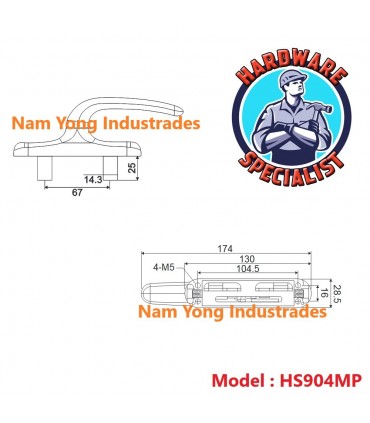 Hardware Specialist HS904MP Multi Point Aluminium Window Lock Handle