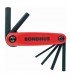 Bondhus HF9S GorillaGrip Fold Ups ProGuard Folding 3mm to 10mm in Hex Key Set of 6 Piece - Red/Black