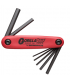 Bondhus HF7MS GorillaGrip Fold Ups ProGuard Folding 1.5mm to 6mm in Hex Key Set of 7 Piece - Red/Black
