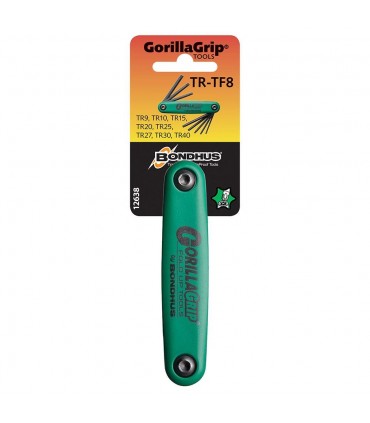 Bondhus GorillaGrip Fold Ups TORX ProGuard Tamper Resistant Hex Key Set - Set of 8 Piece