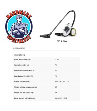 Karcher VC 3 Plus Multi Cyclone Vacuum Cleaner