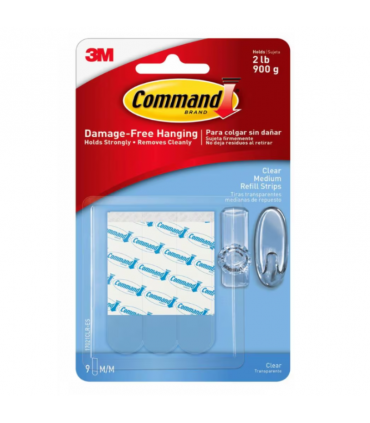 3M Command Adhesive Foam Medium Refill Strips - Clear