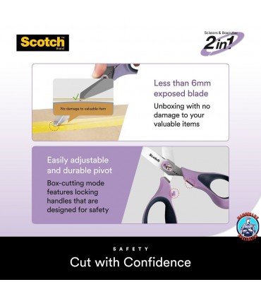 3M Scotch Stainless Steel Dual-Function 7 inch Unboxing Scissors