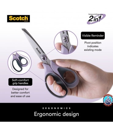 3M Scotch Stainless Steel Dual-Function 7 inch Unboxing Scissors