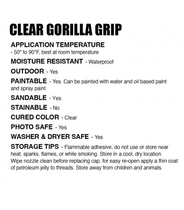 Gorilla Clear Grip Contact Adhesive - 88mL