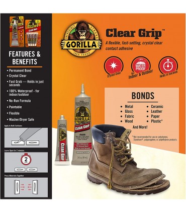 Gorilla Clear Grip Contact Adhesive - 4 x 5.67g