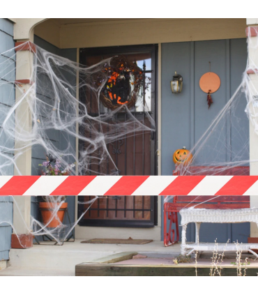 Red White Non-adhesive Striped Barricade Caution and Safety Hazard Tape