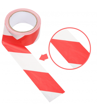 Red White Non-adhesive Striped Barricade Caution and Safety Hazard Tape
