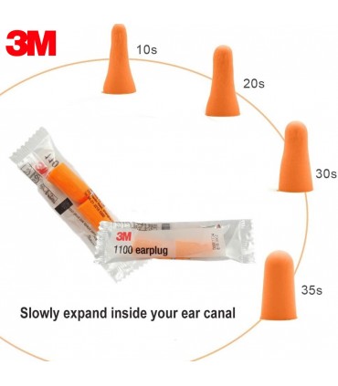 3M 1100 Noise Cancellation Earplugs - Orange