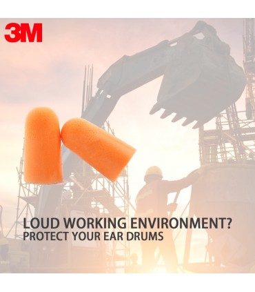 3M 1100 Noise Cancellation Earplugs - Orange