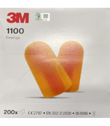 3M 1100 Noise Cancellation Earplugs - Orange