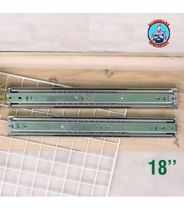 High Performance Rail Cold-Rolled Steel Full Extension Drawer Slide - 18 inch