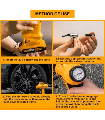 Ingco 20V Lithium-Ion Cordless Auto Air Compressor - Bare Unit