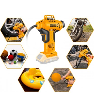 Ingco 20V Lithium-Ion Cordless Auto Air Compressor - Bare Unit