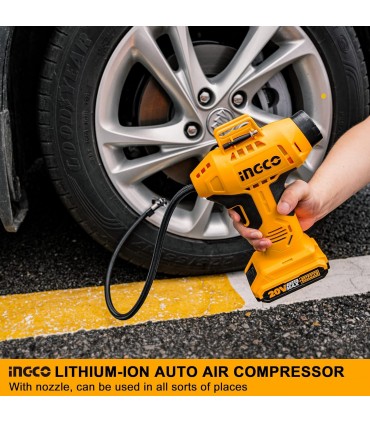 Ingco 20V Lithium-Ion Cordless Auto Air Compressor - Bare Unit