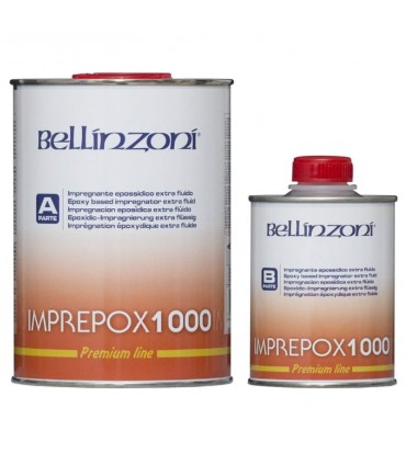 Bellinzoni IMPREPOX 1000 Premium Transparent Resin Epoxy/Grout Filler - 1.25kg/Set (Part A 1kg + Part B 250 gram)