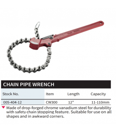 M10 CW300 12 Inch Chain Pipe Wrench