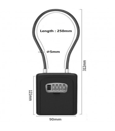 2 in 1 Storage Type Digital Key Lock Box - Wire Rope Type