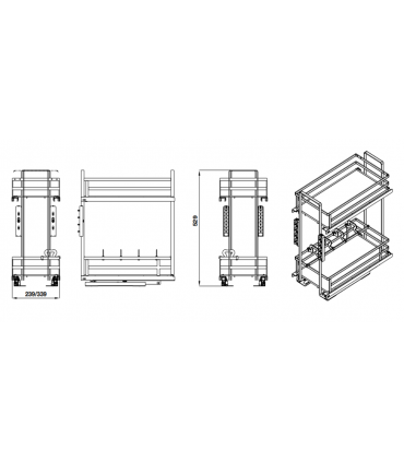 HAFELE Omero 300 Soft-Closing Pull Out Kitchen Basket - Nano