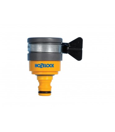 Hozelock Round Mixer Tap Connector with Adjustable Stainless Steel Clip
