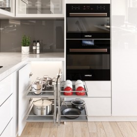 HAFELE Olla L-Shaped Soft-Close 4 Trays Corner Cabinet Baskets