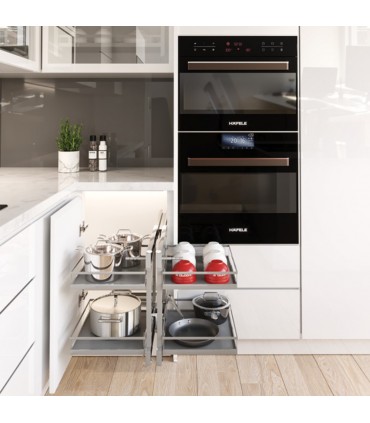 HAFELE Olla L-Shaped Soft-Close 4 Trays Corner Cabinet Baskets